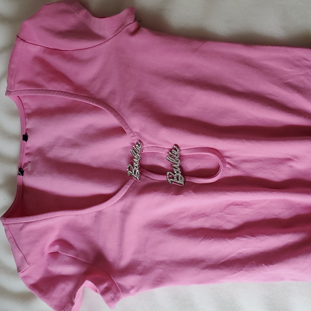 💖 Barbie Bodysuit With Rhinestone Barbie Charms, Size Small